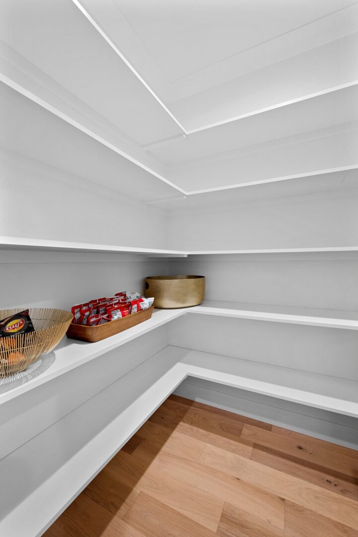 Custom wood pantry shelving