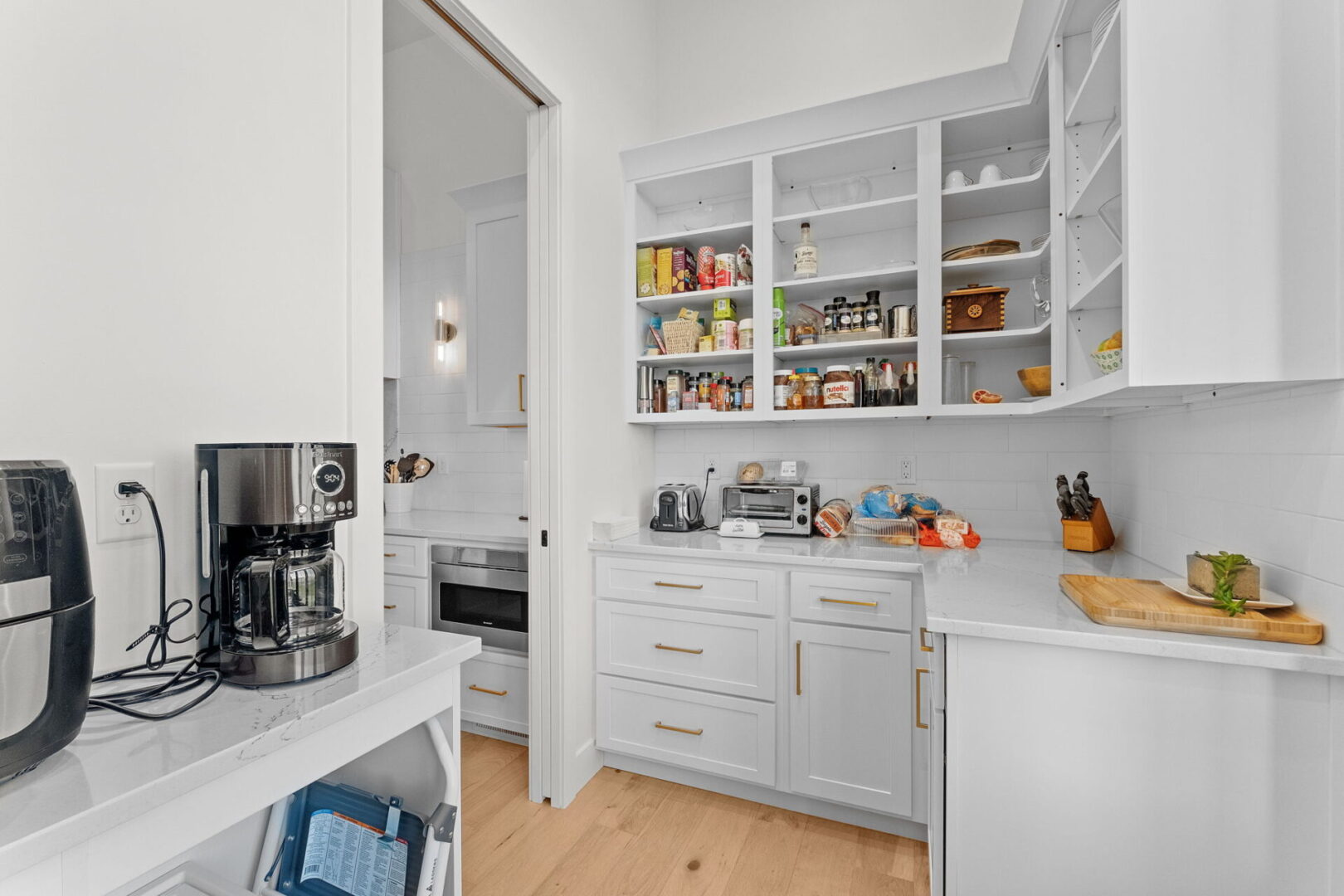 Pantry custom wood shelving