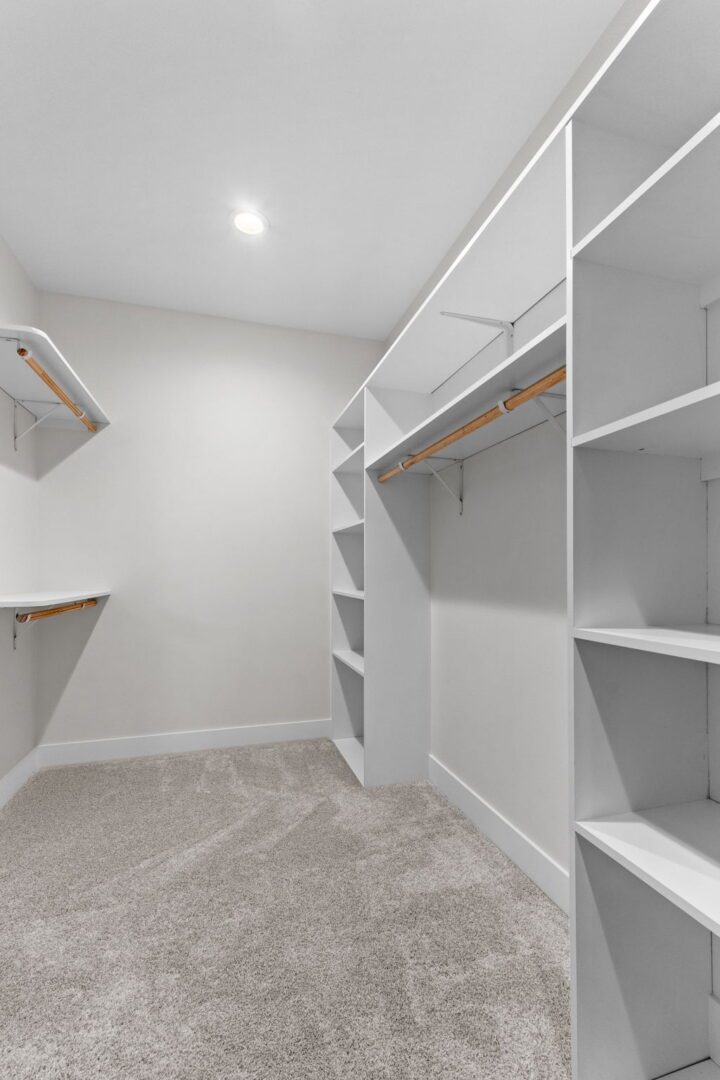 Custom wood shelving closet