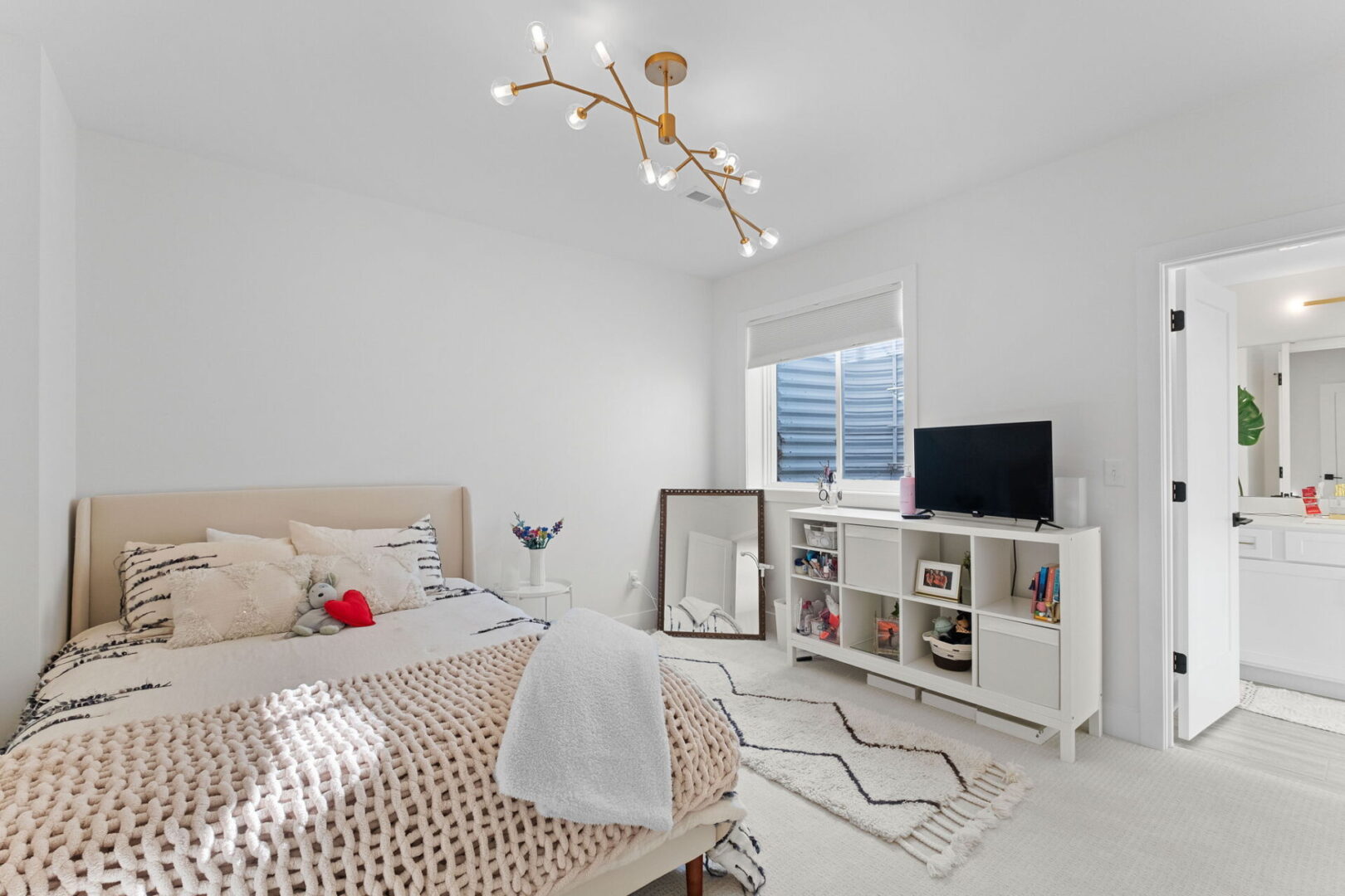 Basement bedroom with private bathroom.