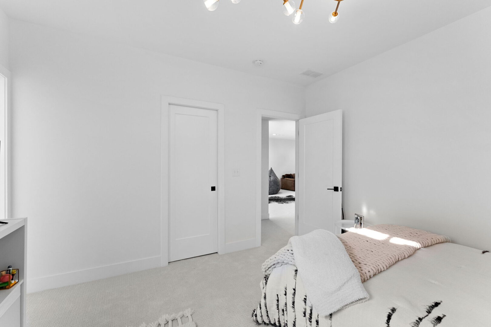 Basement bedroom with private bathroom.