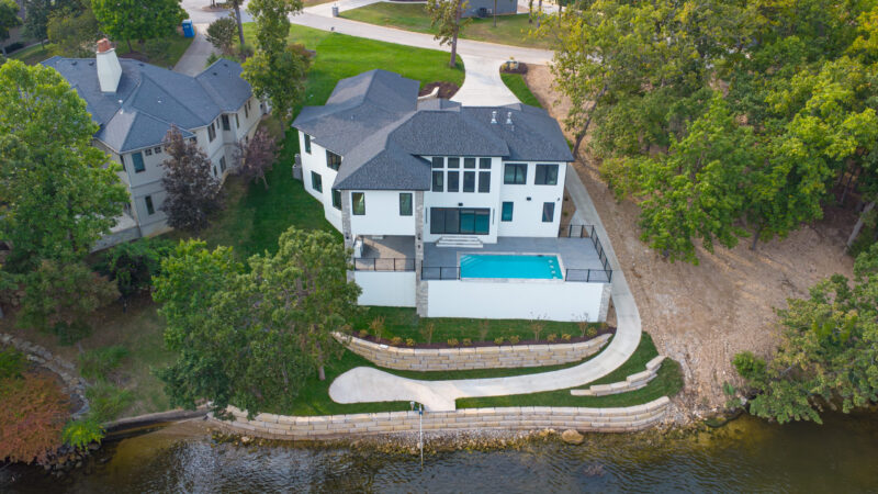 Rear Elevation luxury modern lake front property